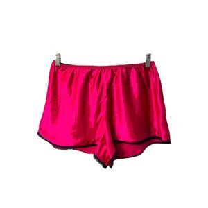 Unbranded Women's Sleep Shorts Pink and Black Trim Elastic Waist Size Large